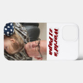 Papa foto met bordeauxrode tekst Case-Mate iPhone case (Achterkant (horizontaal))