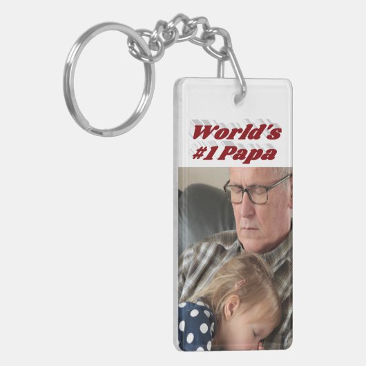 Papa-foto met tekst van de Bourgogne Sleutelhanger (Voorkant Links)