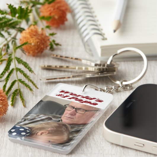 Papa-foto met tekst van de Bourgogne Sleutelhanger (Voorkant Rechts)