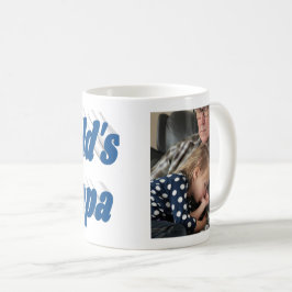 Papa-foto met zee blauwe tekst koffiemok