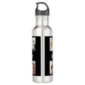 Papa Fotocollage Beste papa ooit in zwart-wit Waterfles (Achterkant)