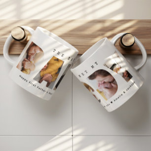 Papa Fotocollage Eerste Vaderdag voor Nieuwe Vader Koffiemok