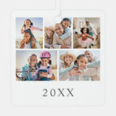 Papa Fotocollage Kerstmis Metalen Ornament (Achterkant)