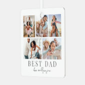 Papa Fotocollage Kerstmis Metalen Ornament (Voorkant links)