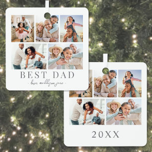 Papa Fotocollage Kerstmis Metalen Ornament