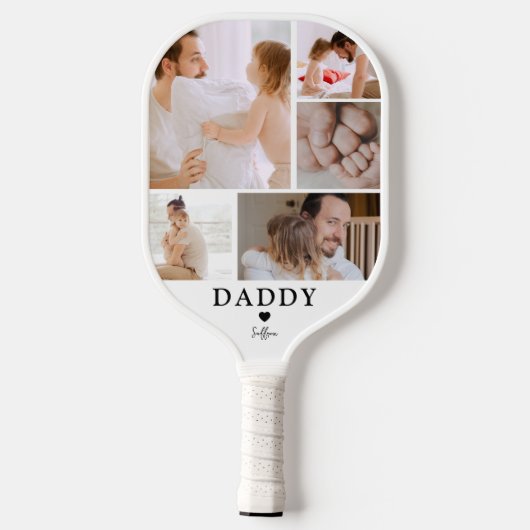 papa | Fotocollage Pickleball Paddle (Achterkant)