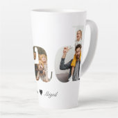 Papa fotocollage, uniek cadeau voor papa latte mok (Rechterhoek)