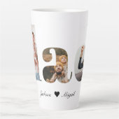 Papa fotocollage, uniek cadeau voor papa latte mok (Voorkant)