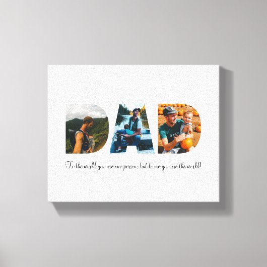 Papa fotocollage | Vaderdag Cadeau | 3 foto's Canvas Afdruk (Voorkant)