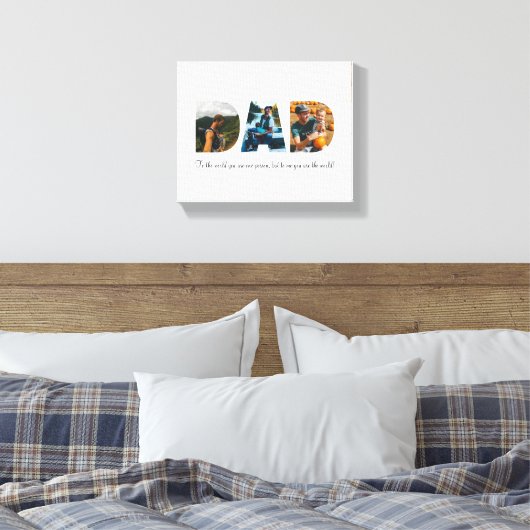 Papa fotocollage | Vaderdag Cadeau | 3 foto's Canvas Afdruk (Insitu (Slaapkamer))