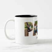 Papa fotocollage, Vaderdag cadeau Tweekleurige Koffiemok (Links)