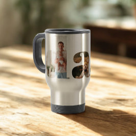 Papa fotocollage, Vaderdag cadeau voor papa Reisbeker