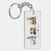 Papa fotocollage, Vaderdag cadeau voor papa Sleutelhanger (Voorkant Links)