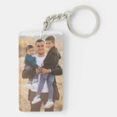 Papa fotocollage, Vaderdag cadeau voor papa Sleutelhanger (achterkant)