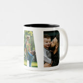 Papa Fotocollage Vaderdag Tweekleurige Koffiemok (Voorkant rechts)