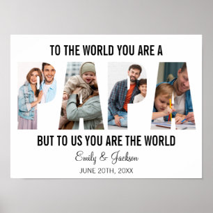 Papa Fotocollage Verjaardag Papa Cadeau Papa Poster