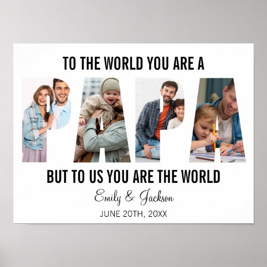 Papa Fotocollage Verjaardag Papa Cadeau Papa Poster (Voorkant)