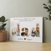 Papa fotocollage, verjaardagscadeau voor papa canvas afdruk