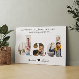 Papa fotocollage, verjaardagscadeau voor papa canvas afdruk