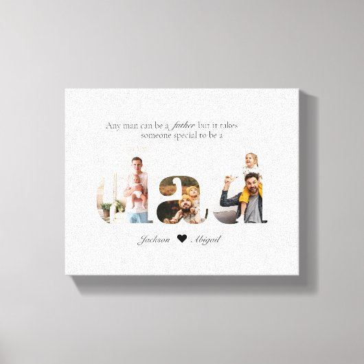 Papa fotocollage, verjaardagscadeau voor papa canvas afdruk (Voorkant)