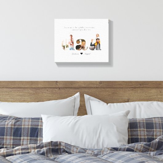 Papa fotocollage, verjaardagscadeau voor papa canvas afdruk (Insitu (Slaapkamer))