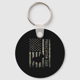 Papa Franse Bulldog Boston Terrier Camo Usa Vlag Sleutelhanger