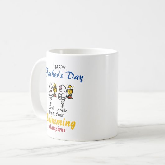 Papa Funny zwemmer Sperm Father Swimming Champions Koffiemok (Voorkant links)