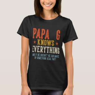 Papa g weet alles vaderdag retro vintage t-shirt