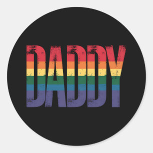 Papa Gay Pride Maand LGBTQ Vaderdag Regenboog Ronde Sticker