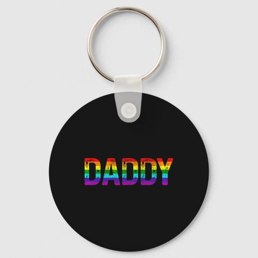 Papa Gay Pride Month Lgbtq Fathers Day Rainbow Fl Sleutelhanger (Voorkant)