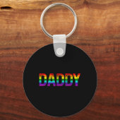 Papa Gay Pride Month Lgbtq Fathers Day Rainbow Fl Sleutelhanger (Voorkant)