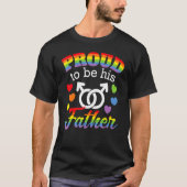 Papa Gay Son Rainbow Pride Flag LGBTQ Parent T-shirt (Voorkant)