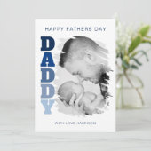 Papa geborsteld effect foto vaders dag feestdagenkaart (Staand voorkant)