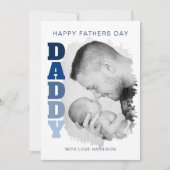 Papa Geborsteldeffect foto Vaderdag Feestdagenkaart (Voorkant)