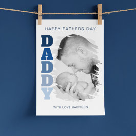 Papa Geborsteldeffect foto Vaderdag Feestdagenkaart