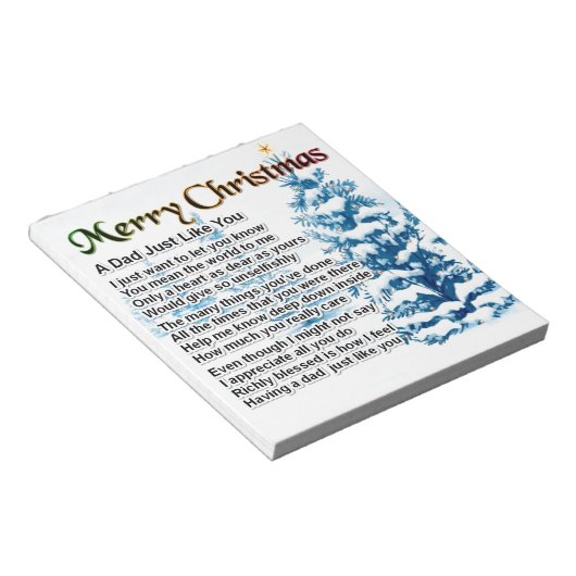Papa-gedicht - kerstontwerp notitieblok (Schuin)