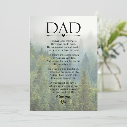 Papa Gedicht Vaderdag Persoonlijk Feestdagenkaart (Staand voorkant)