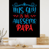 Papa geeft deze man een Geweldige krant Poster (Keuken)