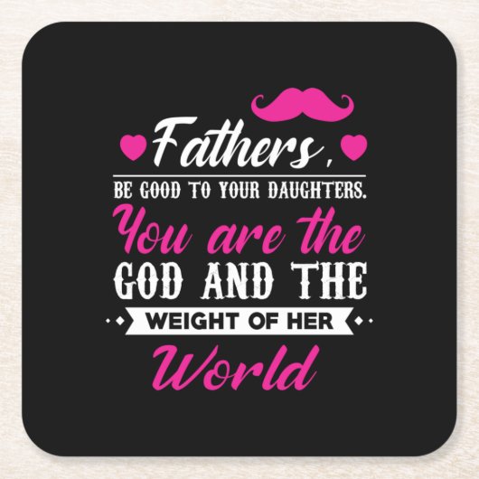 Papa geeft het gewicht van haar wereld kartonnen onderzetters (Voorkant)