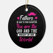 Papa geeft het gewicht van haar wereld keramisch ornament (Links)