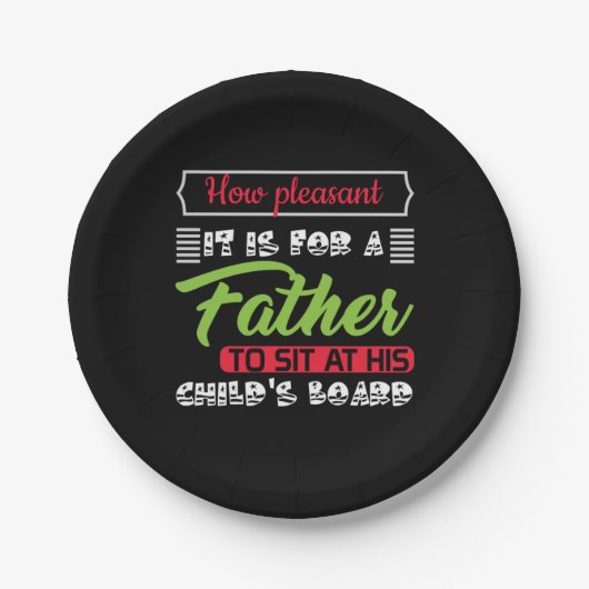 Papa geeft het voor een vader. papieren bordje (Voorkant)
