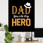 Papa geeft pap je bent mijn Hero Poster (Thuiskantoor)
