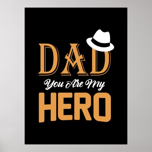 Papa geeft pap je bent mijn Hero Poster (Voorkant)