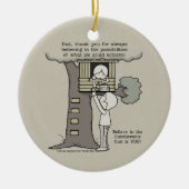 Papa gelooft in mogelijkheden keramisch ornament (Voorkant)