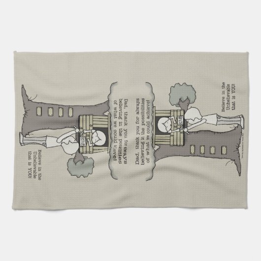 Papa gelooft in mogelijkheden theedoek (Horizontaal)