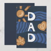 Papa - Gelukkige Vaderdag Navyblauw Feestdagenkaart (Voorkant / Achterkant)