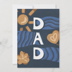 Papa - Gelukkige Vaderdag Navyblauw Feestdagenkaart