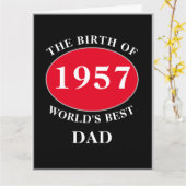 Papa Gelukkige Verjaardag Monogram Naam Jaar Zwart Kaart (Gele Bloem)