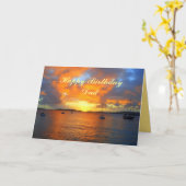 Papa Gelukkige Verjaardag Zeilboten bij Golden Sun Kaart (Gele Bloem)