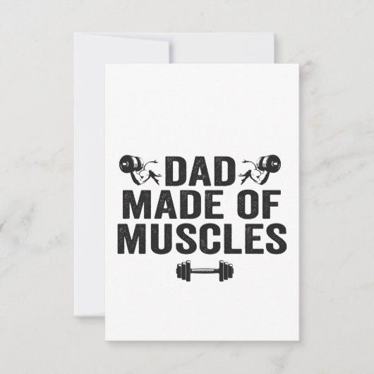 Papa gemaakt van Muscles Funny Fitness Vader Gift Bedankkaart (Voorkant)